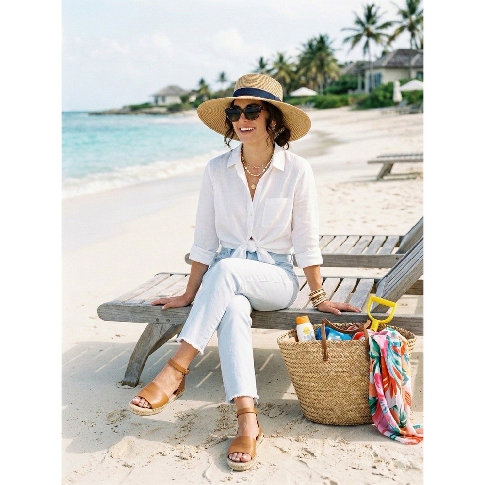 🔥NWT J. Jill High Rise💙Straight Leg Crop Jeans 10 Petite Light Wash Coastal$99